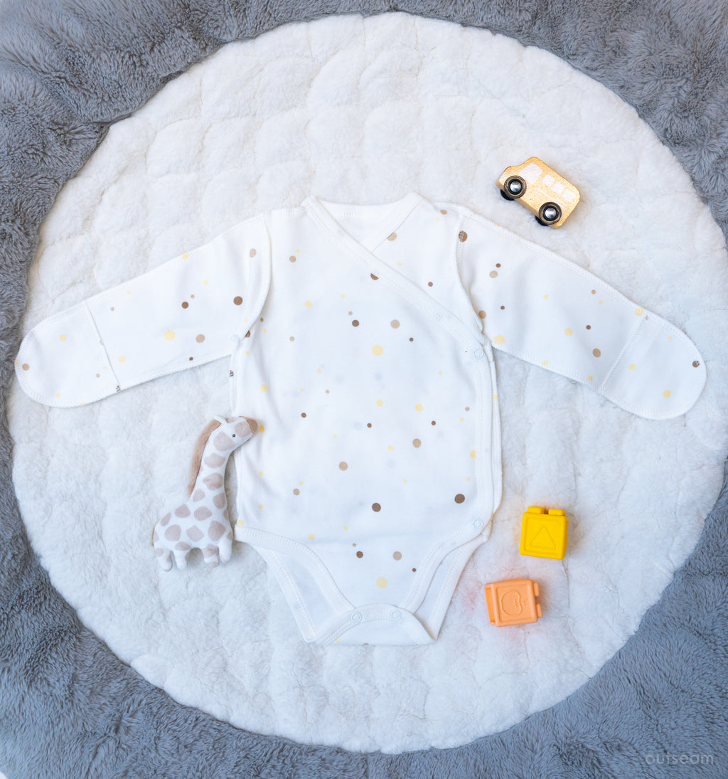 Outseam Bodysuit - Points — soft cotton baby bodysuit with outward seams